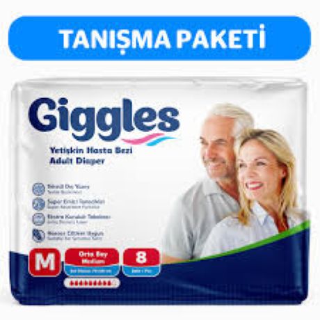 Giggles Yetişkin Bel Bağlamalı Hasta Bezi Medium 8'li