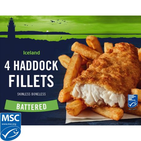 Iceland 4 Pk Battered Haddock  Fıllet 500 Gr