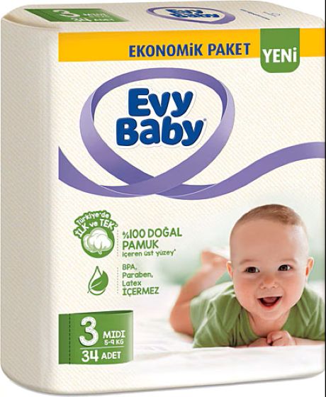 Evy Baby Ekonomık Pak 3 No 34 Lu