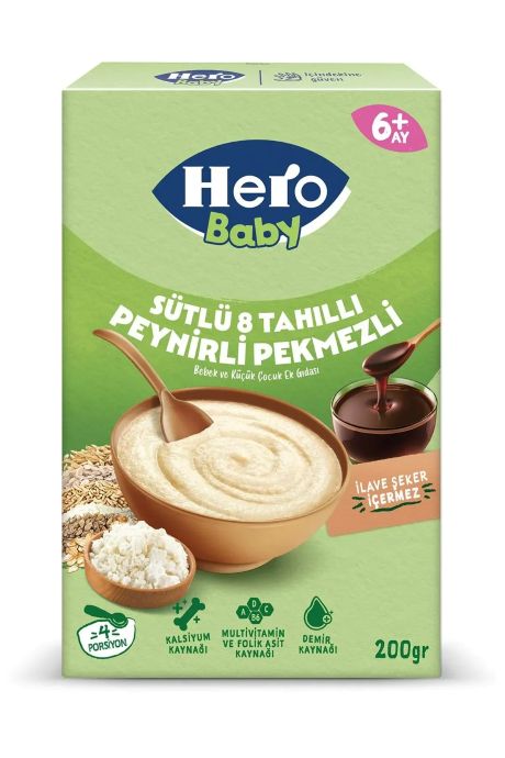 Herobaby Sutlu Pekmezlı 8tahıllı 200g